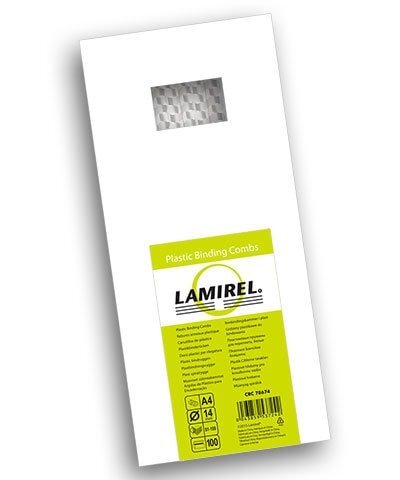 Пластиковая пружина для переплета Lamirel 14 мм 100 шт (белый) LA-7867