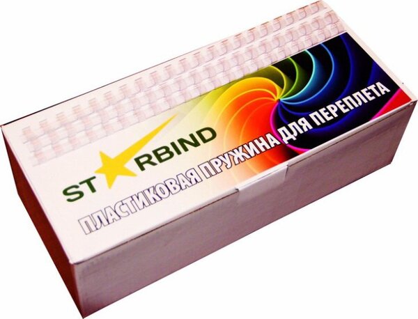 Пластиковая пружина для переплета Starbind A4 14 мм 100 шт (прозрачный