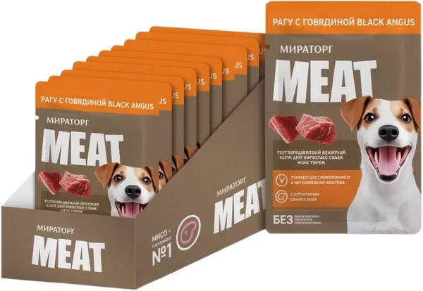 Консервированный корм для собак Мираторг Meat Рагу с говядиной Black A