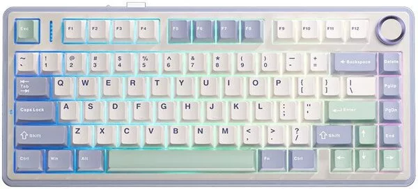 Клавиатура AULA F75 (белый/синий/зеленый, Leobog Graywood V3)