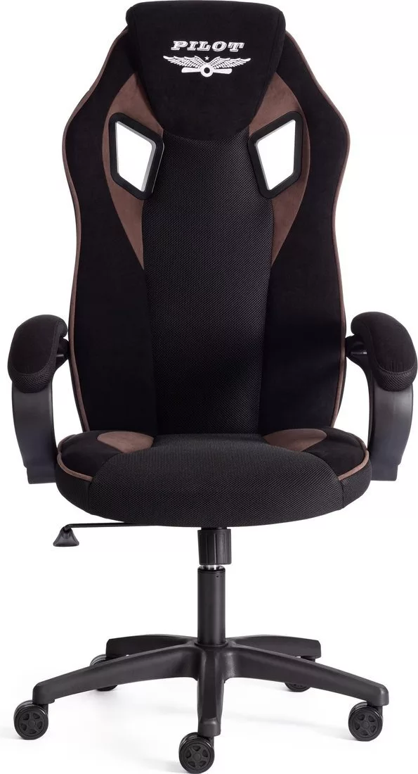 Игровое (геймерское) кресло TetChair Pilot флок/ткань (черный/черный/к