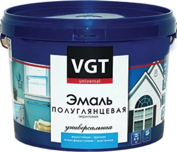 Эмаль VGT ВД-АК-1179 универсальная полуглянцевая (база А, 2.5 кг)