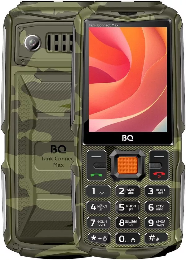 Кнопочный телефон BQ 2830L Tank Connect Max (камуфляж/темно-серый)