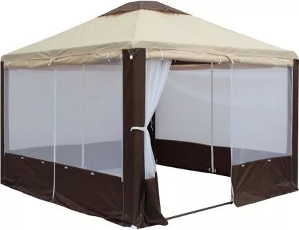 Тент-шатер Митек Пикник-Элит 3x3 м (бежевый/коричневый)