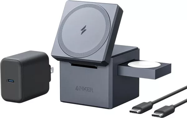 Беспроводное зарядное Anker 3-in-1 Cube with MagSafe