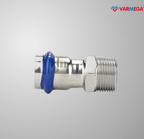 Фитинг Varmega Муфта раструбная Inox Press с наружной резьбой 22x3/4