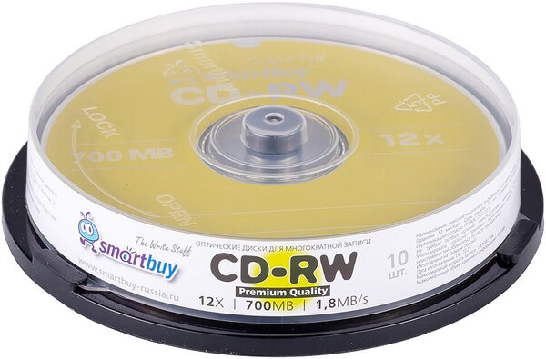 CD-RW диск SmartBuy SBCD-RW10 700Mb 12х (10 шт.)