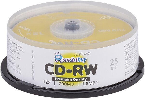 CD-RW диск SmartBuy SBCD-RW25 700Mb 12х (25 шт.)