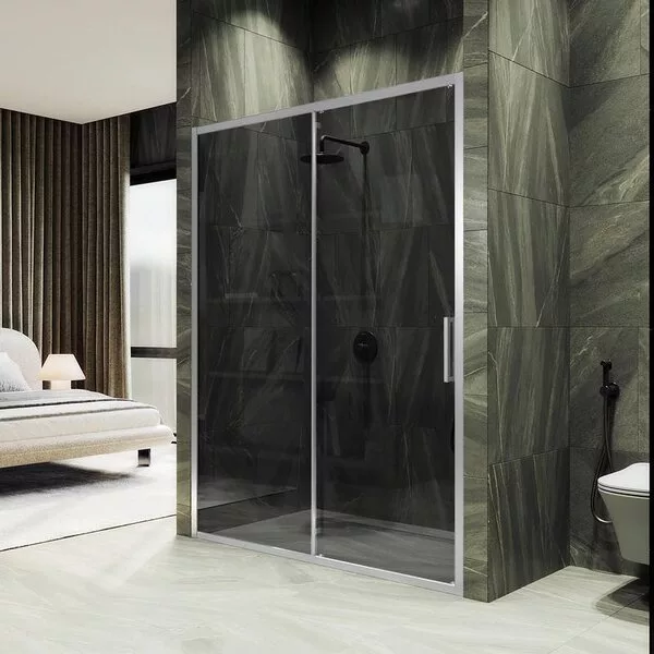 Душевая дверь MaybahGlass 195x140 MGD-1634-5 (графитовое стекло/хром м