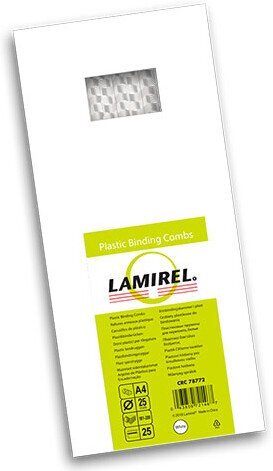 Пластиковая пружина для переплета Lamirel 25 мм 25 шт (белый) LA-78772