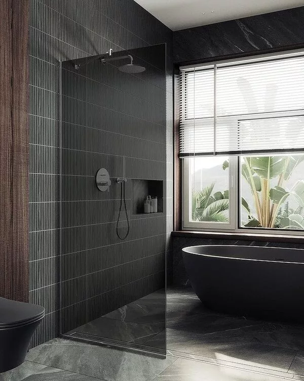 Душевая стенка MaybahGlass 99x195 MGD-1355-5у (графитовое стекло/хром 