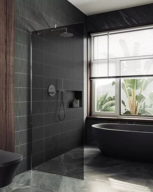 Душевая стенка MaybahGlass 99x195 MGD-1356-4у (графитовое матовое стек