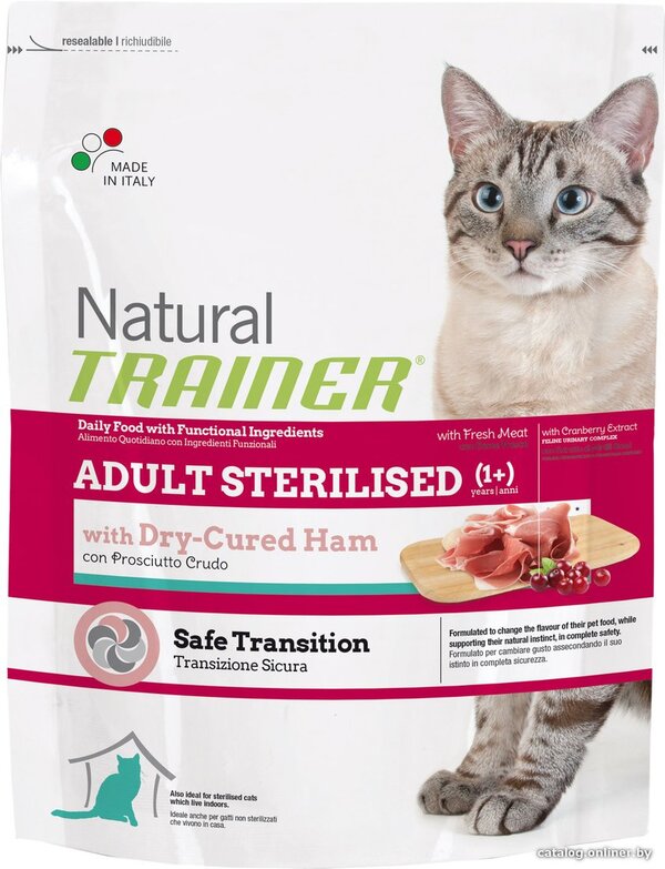 Сухой корм для кошек Trainer Natural Adult Sterilised Dry-cured ham 0.