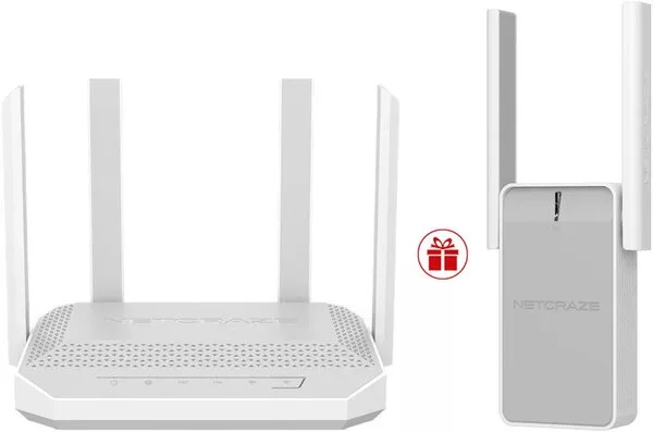 Wi-Fi роутер Netcraze Giga NC-1012 + усилитель Wi-Fi Netcraze Buddy 6 