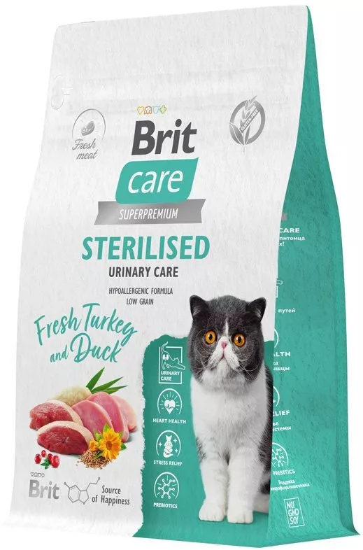 Сухой корм для кошек Brit Care Cat Sterilised Urinary Care с индейкой 