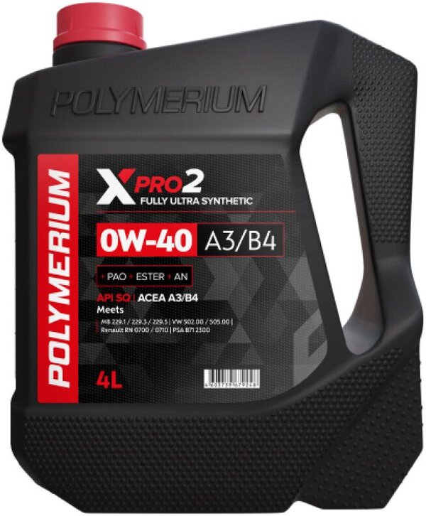 Моторное масло Polymerium XPRO2 0W-40 A3/B4 208л