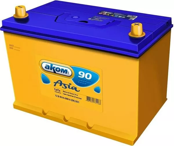 Автомобильный аккумулятор AKOM Asia 90p (90 А·ч)