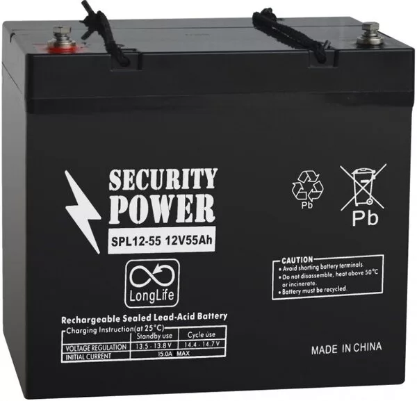 Аккумулятор для ИБП Security Power SPL 12-55 (12В/55 А·ч)