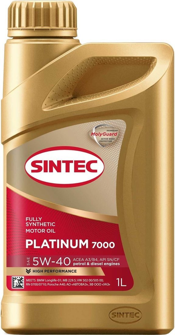 Моторное масло Sintec Platinum 7000 5W-40 1л