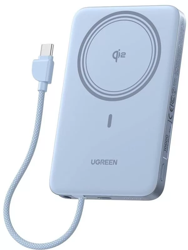 Внешний аккумулятор Ugreen Magflow Air Qi2 15W PB570 65839B 10000mAh (