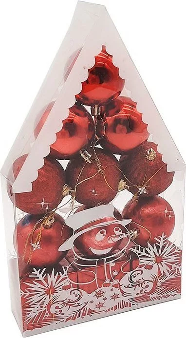 Елочная игрушка MonAmi Новогодний Микс RED23-160 (12 шт)