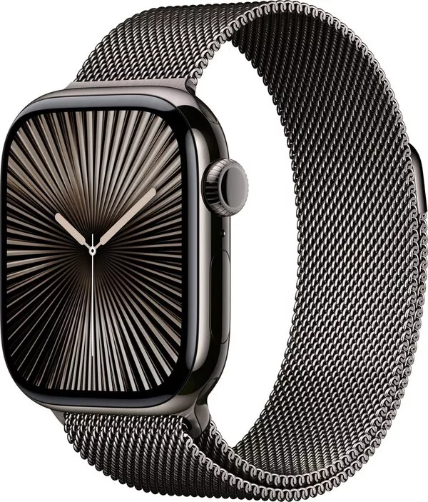 Умные часы Apple Watch Series 10 LTE 42 мм (титановый корпус, черный/с