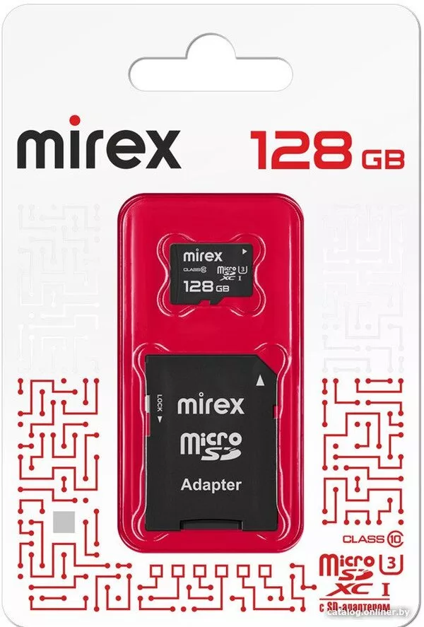 Карта памяти Mirex microSDXC 13613-AD3UH128 128GB (с адаптером)