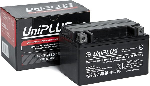 Мотоциклетный аккумулятор UniPLUS EB7A-4 (6 А·ч)