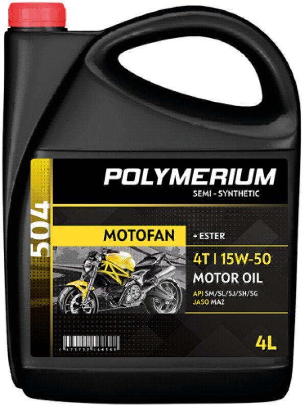 Моторное масло Polymerium Motofan 504 15W-50 4T 4л