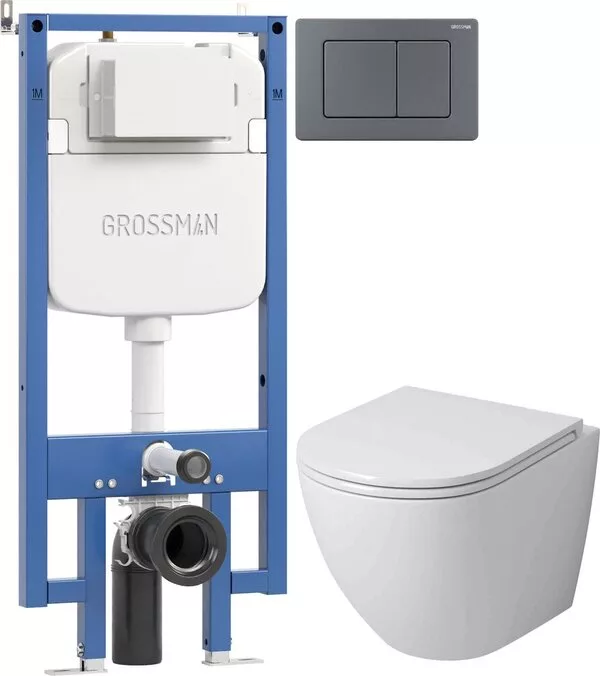 Унитаз подвесной Grossman GR-4455SQ + 900.K42.01.000 + Classic 700.K45