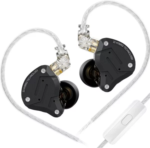 Наушники KZ Acoustics ZS10 Pro (с микрофоном, черный)