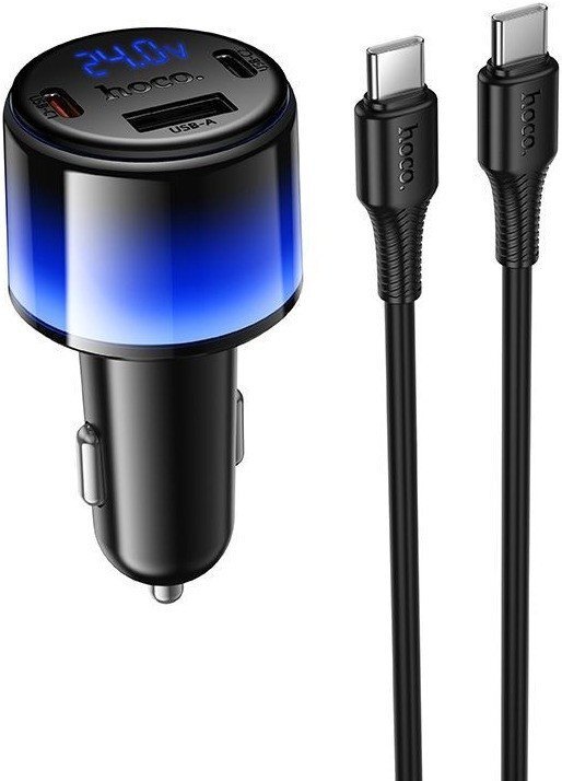 Автомобильное зарядное Hoco Z69A USB Type-C (черный)