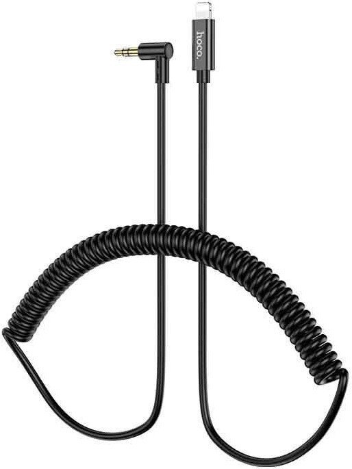 Кабель Hoco DUP07 3.5mm Jack - Lightning (1.2 м, черный)