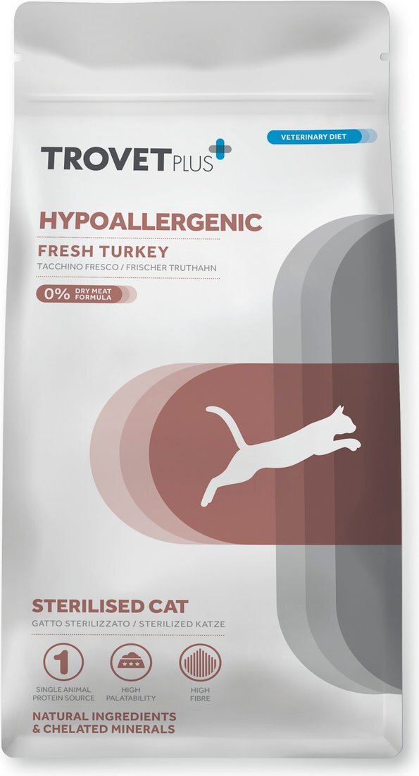 Сухой корм для кошек Trovet Plus Sterilised CAT Hypoallergenic Fresh T