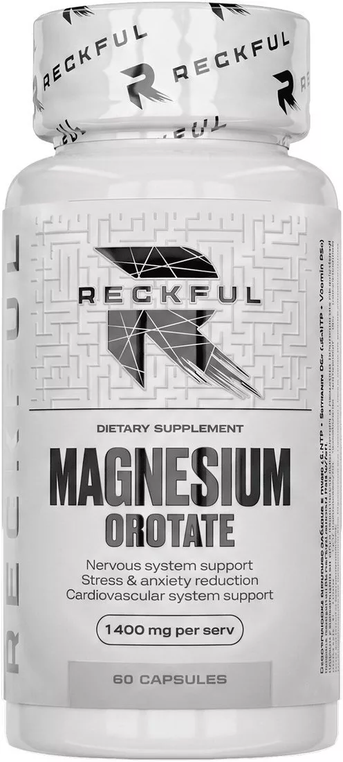 БАД Reckful Magnesium Taurate + Vitamin B6 (90 капсул)