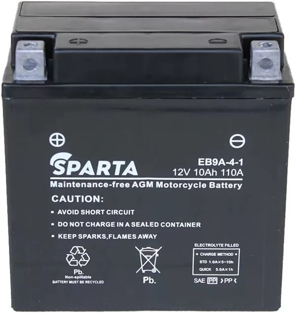 Мотоциклетный аккумулятор Sparta EB9A-4-1, YB9A-A, YB9-B, 12N9-4B-1 (1
