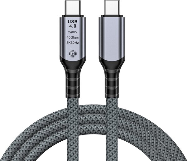 Кабель USBTOP USB 4.0 USB Type-C - USB Type-C (с чипом E-Marker, 1 м, 