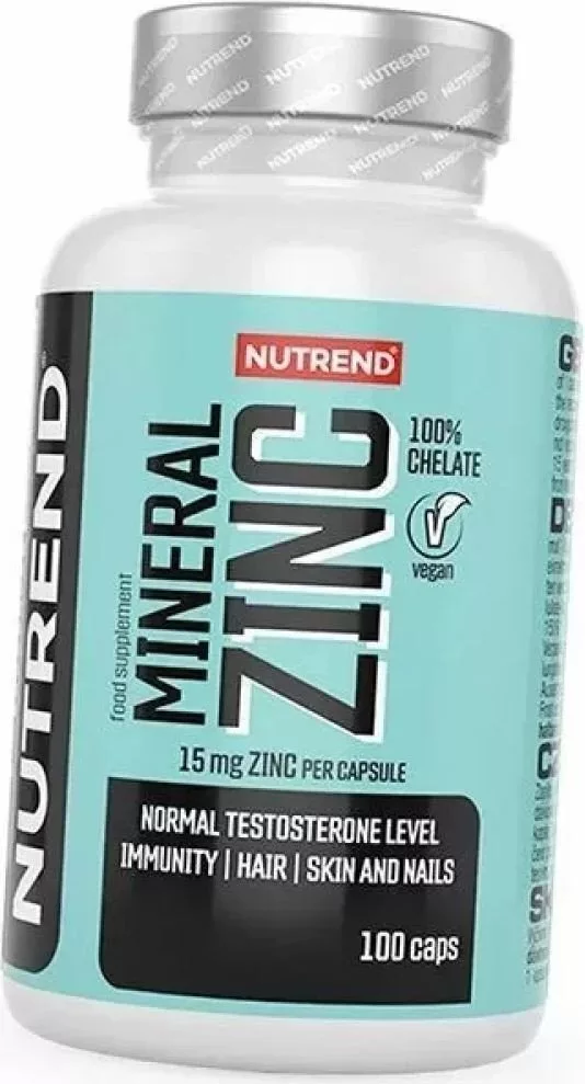 Витамины, минералы Nutrend Цинк хелат/Zinc 100% (100 капсул)