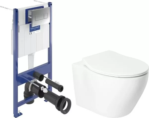 Унитаз подвесной Saniteco KW-99046 + Villeroy & Boch Viconnect Pro S 9