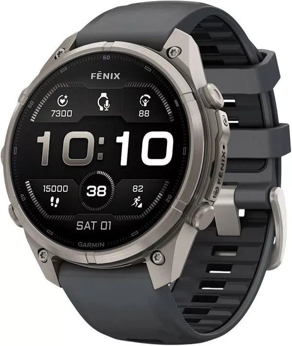 Умные часы Garmin Fenix 9 Pro 47 мм (титановый, черный силиконовый рем