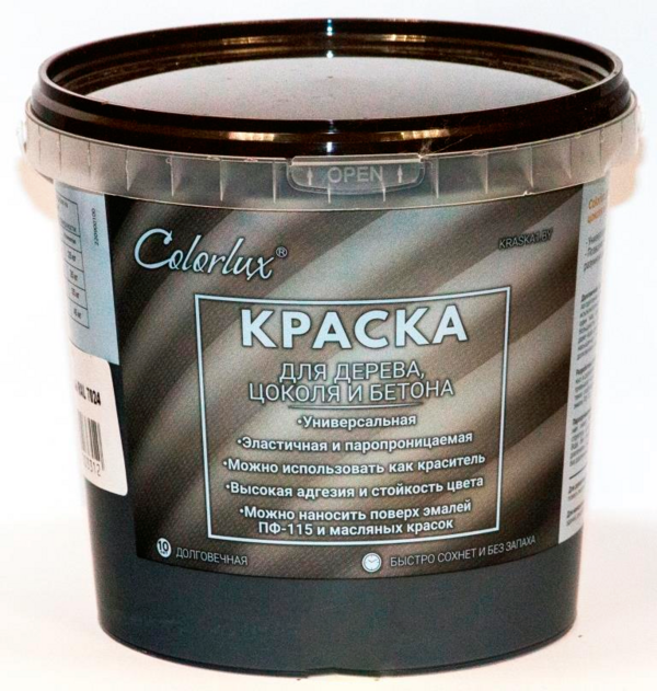 Краска ВД-АК-11 Colorlux для цоколя и деревянных поверхностей графитов