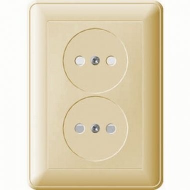Розетка Lezard Zima 2-гнездн б/з (с рамкой) золото 704-3600-128BQC