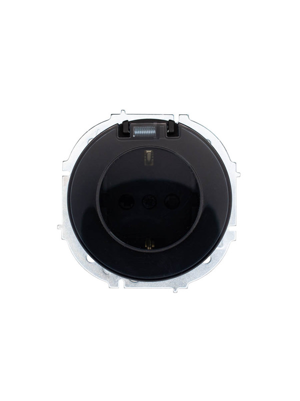 Розетка Lezard Osen 1-гн с/з с/кр IP44 (без рамки) черный 743-4288-123