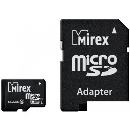 Карта памяти Mirex microSDHC UHS-I (Class 10) 32GB + адаптер [13613-AD