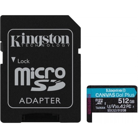 Карта памяти Kingston Canvas Go! Plus microSDXC 512GB (с адаптером)