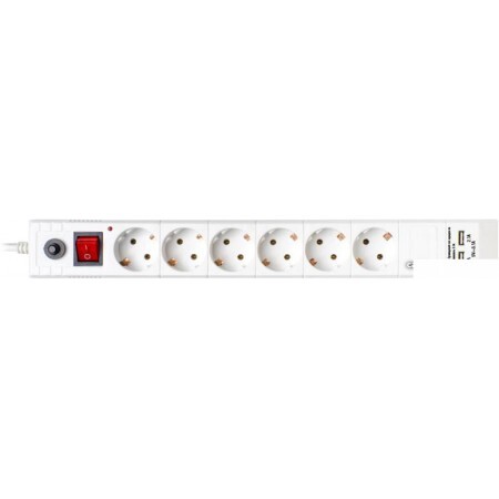 Сетевой фильтр Buro BU-SP1.8-USB-2A-W