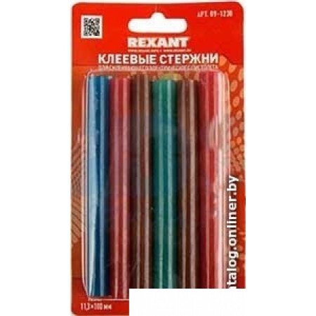 Клеевые стержни Rexant 09-1230 (12 шт, разноцветный)