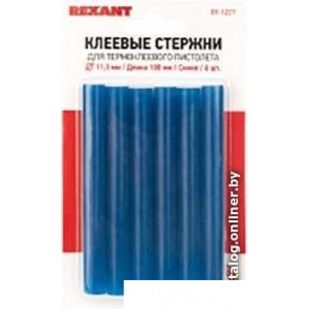 Клеевые стержни Rexant 09-1227 (6 шт, синий)
