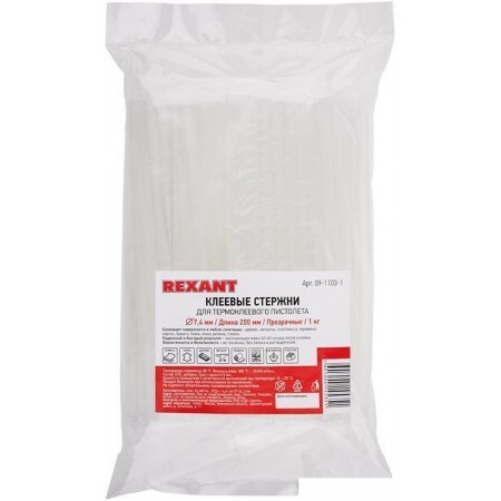 Клеевые стержни Rexant 09-1103 (10 шт, прозрачный)