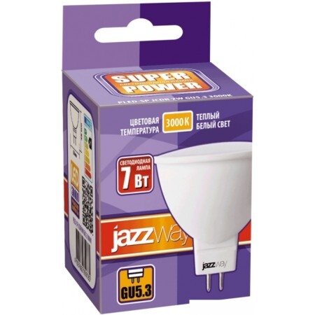 Светодиодная лампочка JAZZway PLED-SP JCDR 7w GU5.3 3000K 1033499